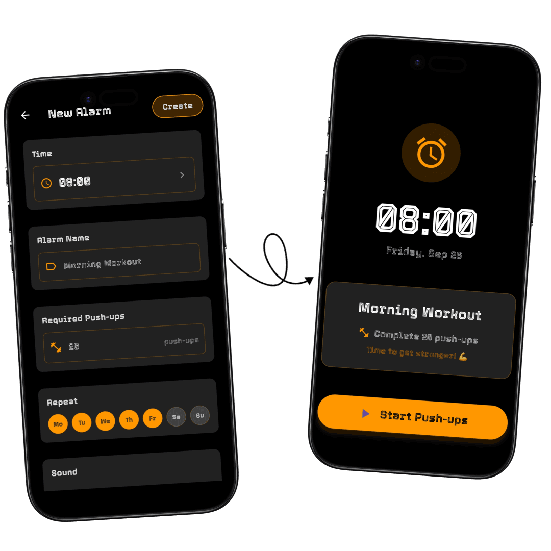 Pushy: Push-ups alarm preview